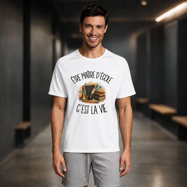 T-shirt de Sport Homme Être maître d'école c'est la vie