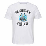 T-shirt de Sport Homme Être moniteur de ski c'est la vie