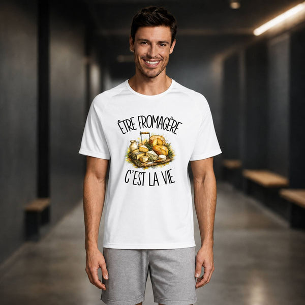 T-shirt de Sport Homme Être fromagère c'est la vie