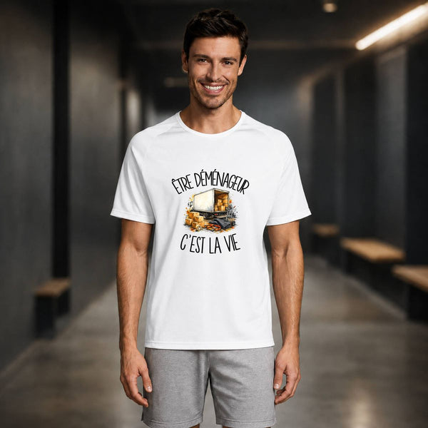 T-shirt de Sport Homme Être déménageur c'est la vie