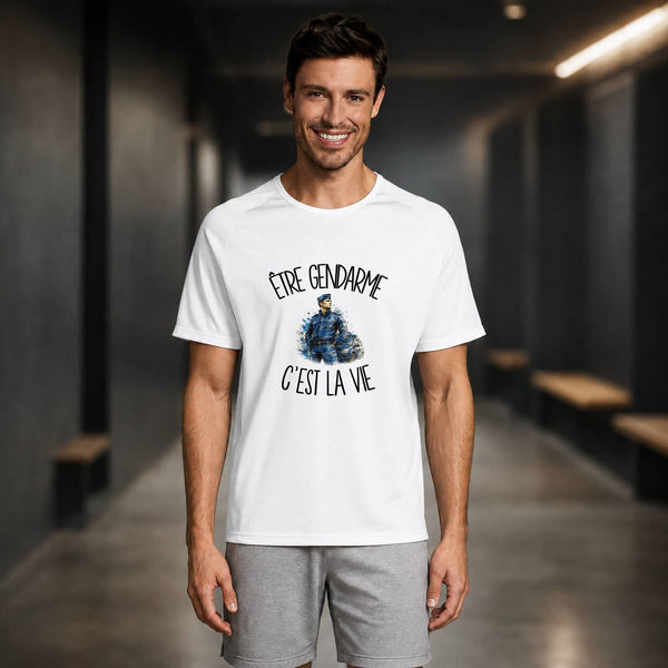 T-shirt de Sport Homme Être gendarme c'est la vie