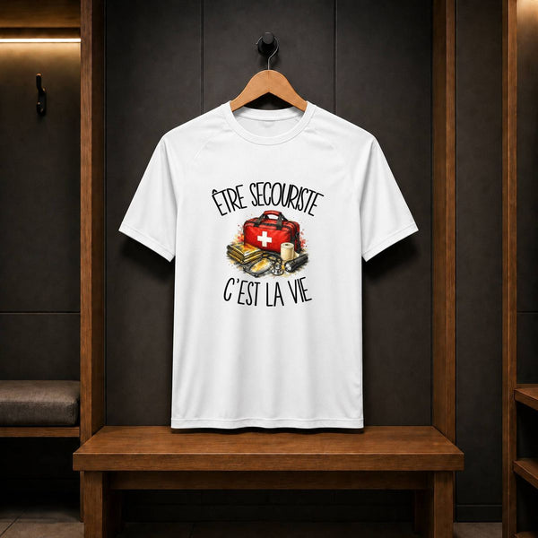 T-shirt de Sport Homme Être secouriste c'est la vie