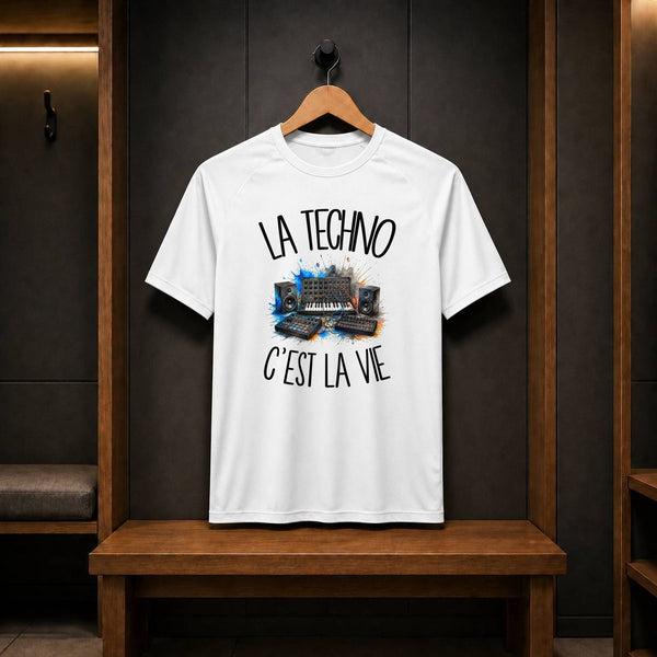 T-shirt de Sport Homme La techno c'est la vie