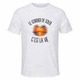 T-shirt de Sport Homme Le coucher de soleil c'est la vie
