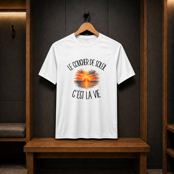 T-shirt de Sport Homme Le coucher de soleil c'est la vie
