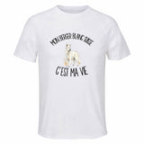T-shirt de Sport Homme Mon Berger Blanc Suisse c'est ma vie