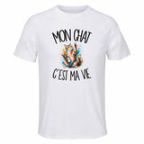 T-shirt de Sport Homme Mon chat c'est ma vie