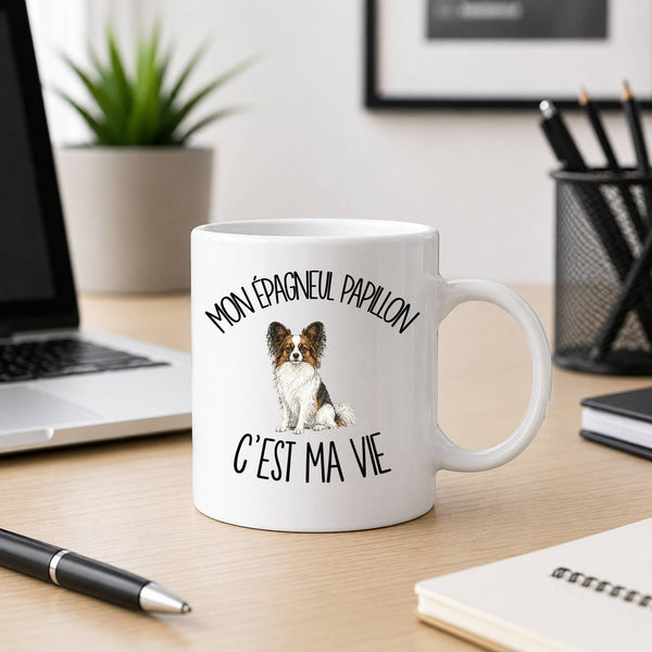 Mug Mon Épagneul Papillon c'est ma vie