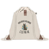 Sac à Dos avec Pochette Avant Beige Mon Berger Hollandais c'est ma vie