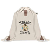 Sac à Dos avec Pochette Avant Beige Mon Kangal c'est ma vie