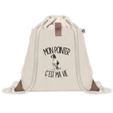 Sac à Dos avec Pochette Avant Beige Mon Pointer c'est ma vie