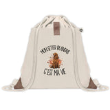 Sac à Dos avec Pochette Avant Beige Mon Setter Irlandais c'est ma vie