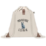 Sac à Dos avec Pochette Avant Beige Mon Bleu Russe c'est ma vie