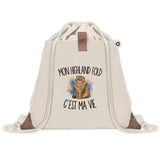 Sac à Dos avec Pochette Avant Beige Mon Highland Fold c'est ma vie