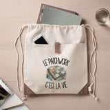 Sac à Dos avec Pochette Avant Beige Le patchwork c'est la vie