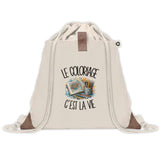 Sac à Dos avec Pochette Avant Beige Le coloriage c'est la vie
