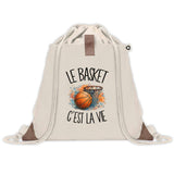 Sac à Dos avec Pochette Avant Beige Le basket c'est la vie