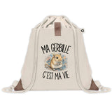 Sac à Dos avec Pochette Avant Beige Ma gerbille c'est ma vie