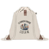 Sac à Dos avec Pochette Avant Beige La chanson française c'est la vie