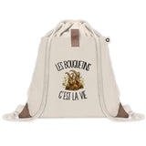 Sac à Dos avec Pochette Avant Beige Les bouquetins c'est la vie