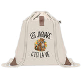 Sac à Dos avec Pochette Avant Beige Les jaguars c'est la vie
