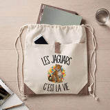 Sac à Dos avec Pochette Avant Beige Les jaguars c'est la vie
