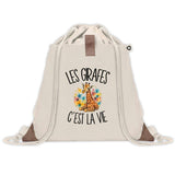 Sac à Dos avec Pochette Avant Beige Les girafes c'est la vie