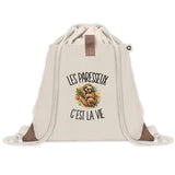 Sac à Dos avec Pochette Avant Beige Les paresseux c'est la vie