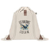 Sac à Dos avec Pochette Avant Beige Les baleines c'est la vie