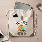 Sac à Dos avec Pochette Avant Beige Être huissier c'est la vie