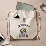 Sac à Dos avec Pochette Avant Beige Être prof de yoga c'est la vie