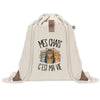 Sac à Dos avec Pochette Avant Beige Mes chats c'est ma vie