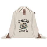 Sac à Dos avec Pochette Avant Beige Les rhinocéros c'est la vie