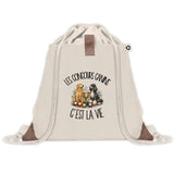 Sac à Dos avec Pochette Avant Beige Les concours canins c'est la vie