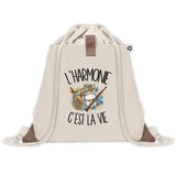 Sac à Dos avec Pochette Avant Beige L'harmonie c'est la vie