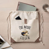 Sac à Dos avec Pochette Avant Beige Être avocate c'est la vie