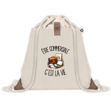 Sac à Dos avec Pochette Avant Beige Être commerciale c'est la vie