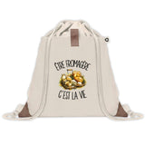 Sac à Dos avec Pochette Avant Beige Être fromagère c'est la vie