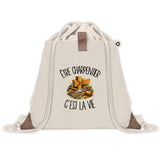 Sac à Dos avec Pochette Avant Beige Être charpentier c'est la vie