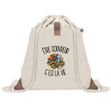 Sac à Dos avec Pochette Avant Beige Être couvreur c'est la vie