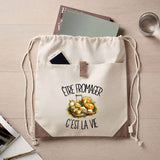 Sac à Dos avec Pochette Avant Beige Être fromager c'est la vie