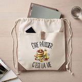 Sac à Dos avec Pochette Avant Beige Être pâtissier c'est la vie