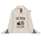 Sac à Dos avec Pochette Avant Beige Être serveur c'est la vie