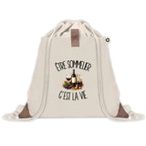 Sac à Dos avec Pochette Avant Beige Être sommelier c'est la vie