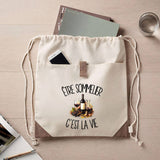 Sac à Dos avec Pochette Avant Beige Être sommelier c'est la vie