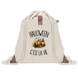 Sac à Dos avec Pochette Avant Beige Halloween c'est la vie