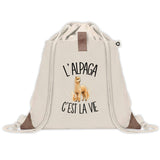 Sac à Dos avec Pochette Avant Beige L'alpaga c'est la vie