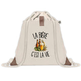 Sac à Dos avec Pochette Avant Beige La bière c'est la vie