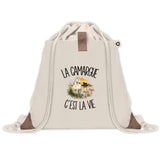Sac à Dos avec Pochette Avant Beige La Camargue c'est la vie