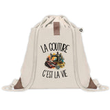 Sac à Dos avec Pochette Avant Beige La couture c'est la vie